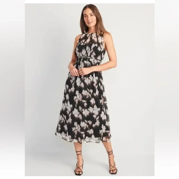 old navy women's fit & flare midi dress SEQUIN FIT & FLARE MAXI DRESS (BLACK) | Love Cherish